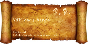 Várady Vince névjegykártya